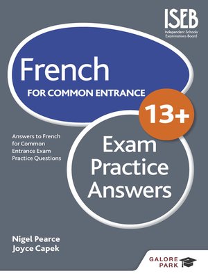cover image of French for Common Entrance 13+ Exam Practice Answers